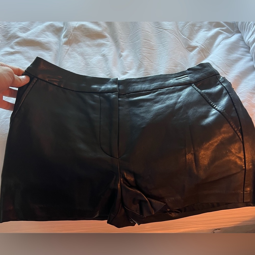 Tinley Road Vegan Leather Shorts Black